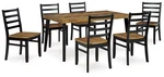 Dining Room Table Set Chairs 60 Wood Chevron Brown Black Ashley Signature Legs. Fixed Price $1077.99.