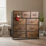 Elegant 9-DRAWER Dresser With Rustic Brown Finish For Enhanced Bedroom Charm. Fixed Price $139.89.