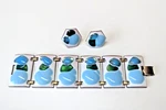 Kay Denning Enamel On Copper Wide Panel Bracelet & Earring Set Mcm Turquoise. Fixed Price $125.00.