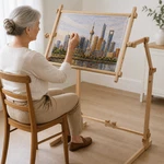 Embroidery Stand Wood Floor For Holding Frames Hoops Cross Stitch Adjustable. Fixed Price $99.00.