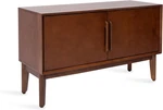 Walnut Brown Mango Wood Media Cabinet Stylish 2-DOOR Tv Stand. Fixed Price $666.99.