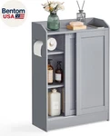 Narrow Storage Cabinet, Slim Floor With Sliding Doors, Toilet Paper Hold. Fixed Price $129.14.