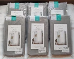 New Liz Claiborne Lisette Skyline Gray Six Pocket Curtain Panels, Three Valances. Fixed Price $50.84.