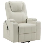 Coaster Armstrong Transitional Faux Leather Power Lift Massage Recliner Ivory. Fixed Price $629.28.
