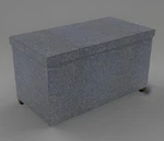 Atlantic Ottoman Storage 17X34 With Wooden Feet, Dark Gray Coffee Table. Fixed Price $66.00.