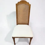 Vintage Drexel Heritage Cane Back Dining Chair Walnut Newly Upholstered. Fixed Price $279.00.