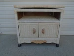 Wicker Pier 1 Tv Stand Cabinet Swivel Top Jamaica Table Rattan One Bar Tea Cart. Fixed Price $299.00.