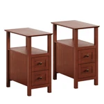 End Tables Living Room Set Of 2, 3-TIER Narrow Nightstand With Drawers.... Fixed Price $164.31.