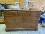 Sprague & Carleton Vintage Solid Rock Maple Dresser With Mirror. Fixed Price $250.00.