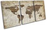 World Abstract Wood Atlas Maps Flags Treble Canvas Wall Art Picture Print. Fixed Price $229.99.