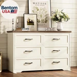 Farmhouse 6 Drawer Dresser For Bedroom, 47 Wide Rustic Storage With Eng. Fixed Price $254.86.