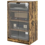 5-TIER Media Cabinet, Stand With Adjustable Shelves, Tempered Glass Doors. Fixed Price $104.99.