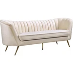 Meridian Furniture Margo Cream Velvet Sofa. Fixed Price $1168.99.