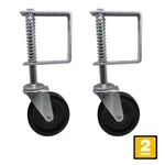 Set Of Shepherd 4" Spring Loaded Gate Caster Hard Rubber Wheel 125 Lb New (10E. Fixed Price $38.98.
