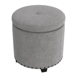 Lift Top Storage Ottoman 19" Round Woven Fabric Accent Seat With Hidden. Fixed Price $164.00.