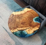 18" Unique River Epoxy Coffee Table Sofa Centerpiece Living Room Countertop. Fixed Price $395.00.