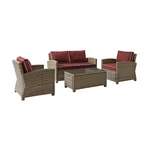 Bradenton 4PC Outdoor Furniture Set, Loveseat, Coffee Table, 2 Arm Chairs. Fixed Price $1781.83.