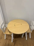 Kidkraft Round Table And Chair Set In White Natural - Storage. Fixed Price $47.99.