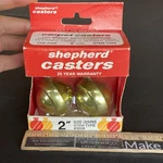 Vtg Shepherd 2 Size Brass Finish Carpet Casters Pack Mcm 50MM 9308 Stem New. Fixed Price $22.49.