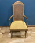 Vintage Drexel Cane Back Armchair Upholstered Wood Accent Finds. Fixed Price $300.00.