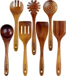 7PCS Wooden Kitchen Set, Premium Natural Acacia Cooking Fo. Fixed Price $47.99.