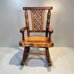 8" Toy Rocking Chair Vintage 1980S Colonial Lattice Back Hardwood Solid Joints. Fixed Price $18.88.