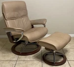 Ekornes Stressless Leather Signature Admiral Recliner Chair & Ottoman Furniture. Fixed Price $1699.99.