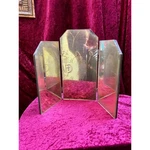 Vintage Home Decor - Triptych Vanity Mirror With Spooky Finish Beveled Glass. Fixed Price $99.99.