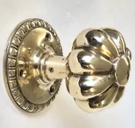 Pair Fluted Round Cast Solid Brass Door Knobs Backplate Antique Pull Handle 63MM. Fixed Price $185.38.