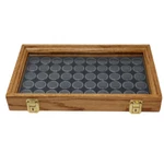 Oak Glass Top Display Case 16 X 9 2" For Coins, Gemstones 24 36 50 Cup Sizes. Fixed Price $69.99.