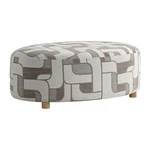 Pemberly Row 28" Oval Ottoman With Pocketed Coils & Sculpted Wood Legs In Gray. Fixed Price $346.99.