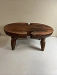 Ethan Allen Dark Wood Old Tavern Foot Stool/milking Chair Small Bench Vtg 80'S. Fixed Price $47.47.