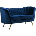 Meridian Furniture Margo Navy Velvet Loveseat. Fixed Price $914.22.