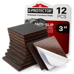 X-protector Non Slip Furniture Pads 12 3 Inch Square, Black / Brown. Fixed Price $16.54.