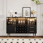 47" Wine Bar Cabinet Led Light,charging Station,storage Drawers,wood Sideboard. Fixed Price $192.93.