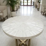 Luxury Selenite Round Coffee Table Natural Crystal Stone Center For Gift. Fixed Price $430.08.