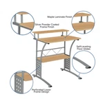 Flash Furniture Clifton Maple Computer Desk With Top And Lower Storage Shelves. Fixed Price $97.90.