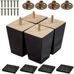 4 Inch Wood Furniture Square Sofa Legs, Couch Brown Mid-century Mod. Fixed Price $28.63.