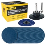Dura-gold 3" 60 Grit Quick Change Surface Prep Grinding Set, 25 Discs, Pad. Fixed Price $22.99.