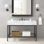 Modway Kingsley 50" Black Stainless Steel Bathroom Vanity White. Fixed Price $675.32.