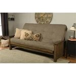 Pemberly Row Queen-size Wood Futon With Linen Stone Mattress. Fixed Price $1024.04.
