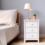 Nightstand Tall 3 Drawer Solid Wood Unfinished - By From The Tree Furniture. Fixed Price $149.99.
