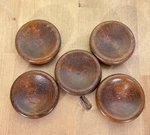 Vintage Set Of Wood Furniture Caster Cups 2.5" Felt Pads. Fixed Price $12.00.