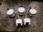 White 2" Twin Swivel Caster 7/16" X 1.5" Stem CALLIE-85. Fixed Price $19.99.