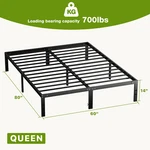 Metal Frame Mattress Foundation Steel Slat Support Storage Space For Bedroom. Fixed Price $68.79.