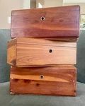 Vintage Lane Mini Cedar Chests "salesman Sample" Altavista Va Jewelry Boxes Trio. Fixed Price $47.50.
