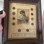 "the American Indian" Wood Framed Head Pennies 10 Coins Set Wall Mount. Fixed Price $37.00.