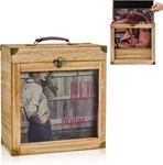 Vinyl Record Storage, Solid Wood Box With Display Window Fits Stand. Fixed Price $54.85.
