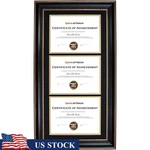 Triple Diploma Frame 3 Certificates Wall Mount W/ Glass Display Perfect Gift New. Fixed Price $88.14.