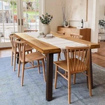 Home Acacia Wood Dining Table Indoor Outdoor With Iron Legs,. Fixed Price $189.99.